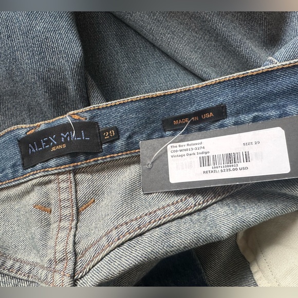 NWT Alex Mill The Bev Relaxed Jeans vintage dark indigo size 29 - Picture 3 of 11